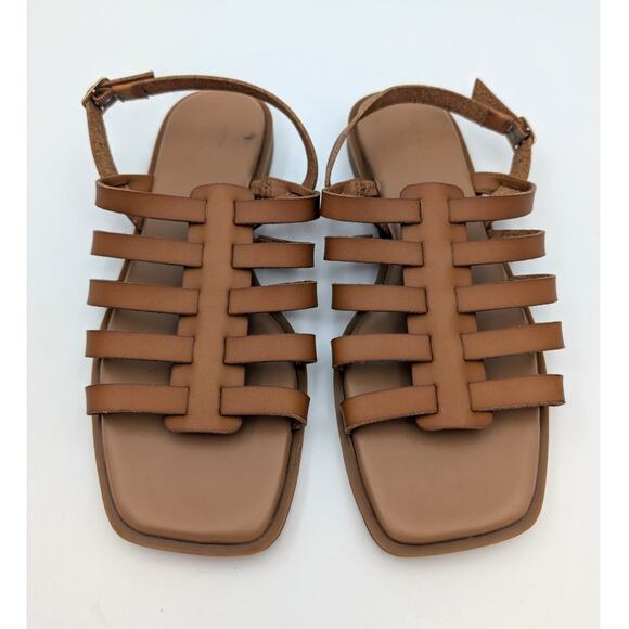 Nordstrom Rack Hugo Flat Sandal Slingback Women’s Leather Brown Size US7M - Picture 3 of 9